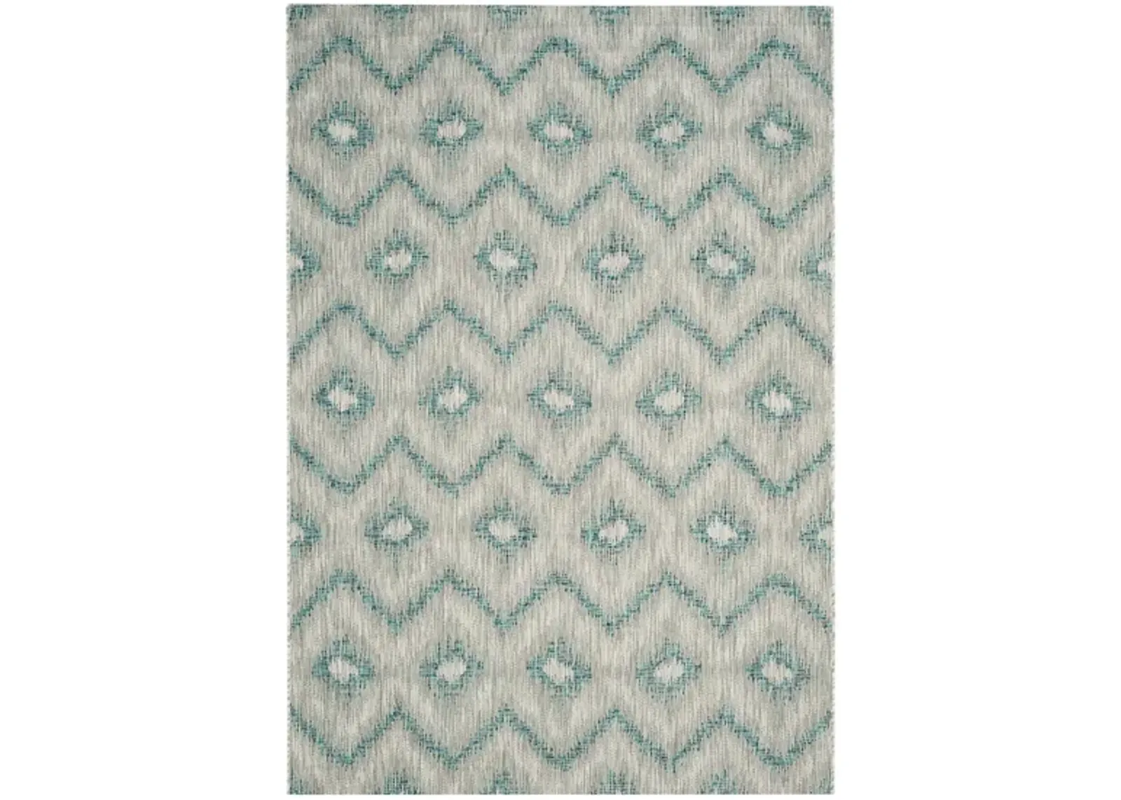 Courtyard Chevron Indoor/Outdoor Area Rug in Gray & Blue by Safavieh