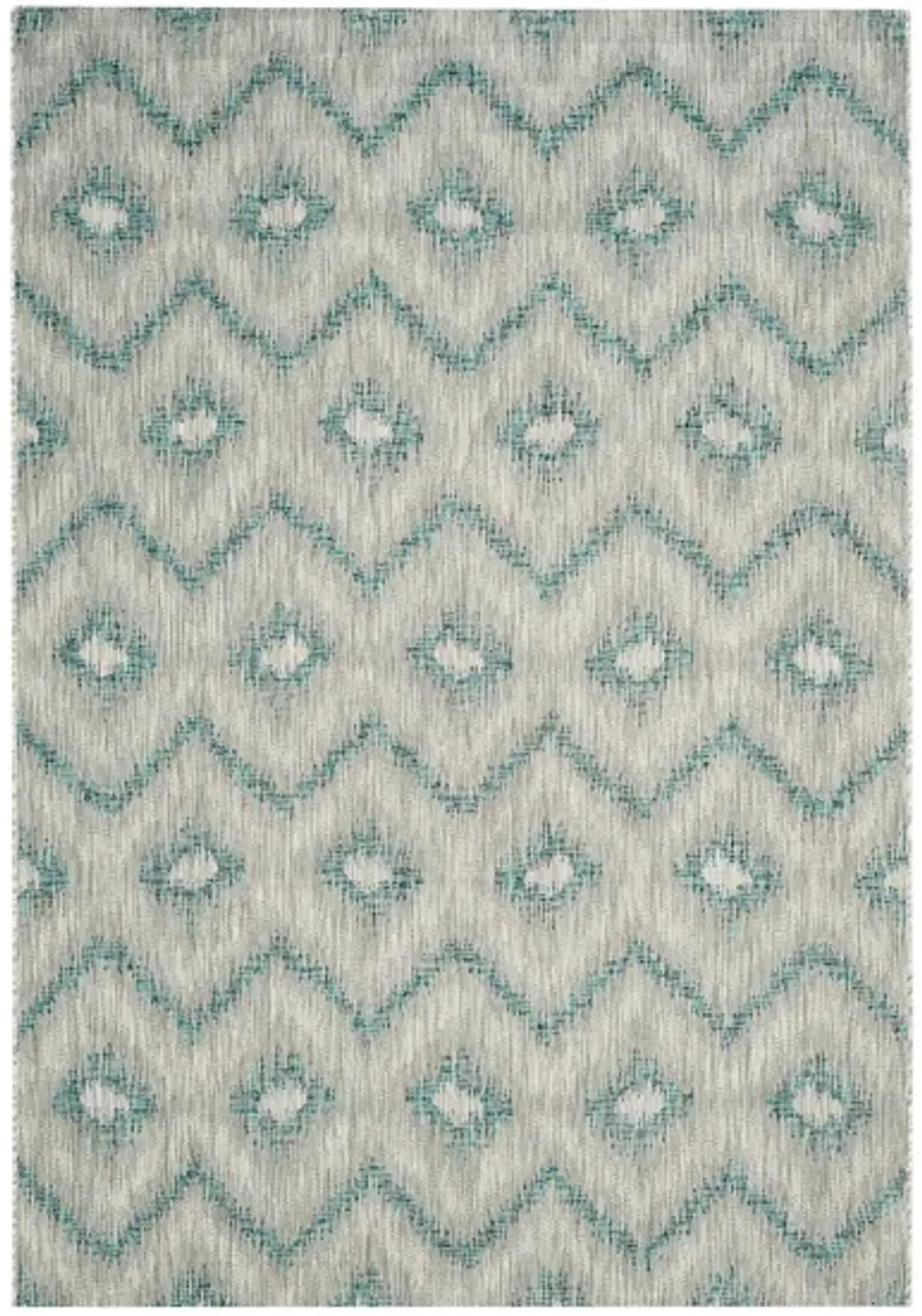 Courtyard Chevron Indoor/Outdoor Area Rug in Gray & Blue by Safavieh