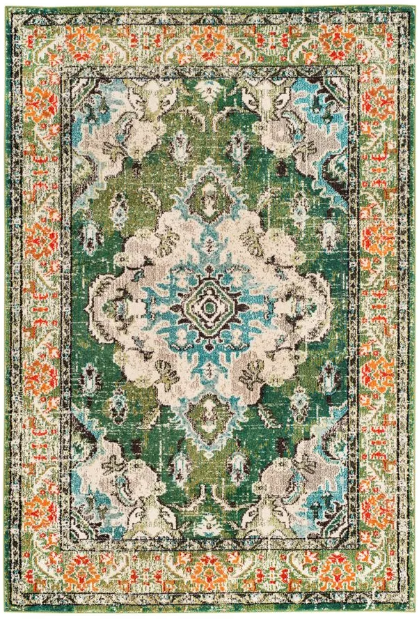 Monaco Area Rug in Forest Green/Light Blue by Safavieh