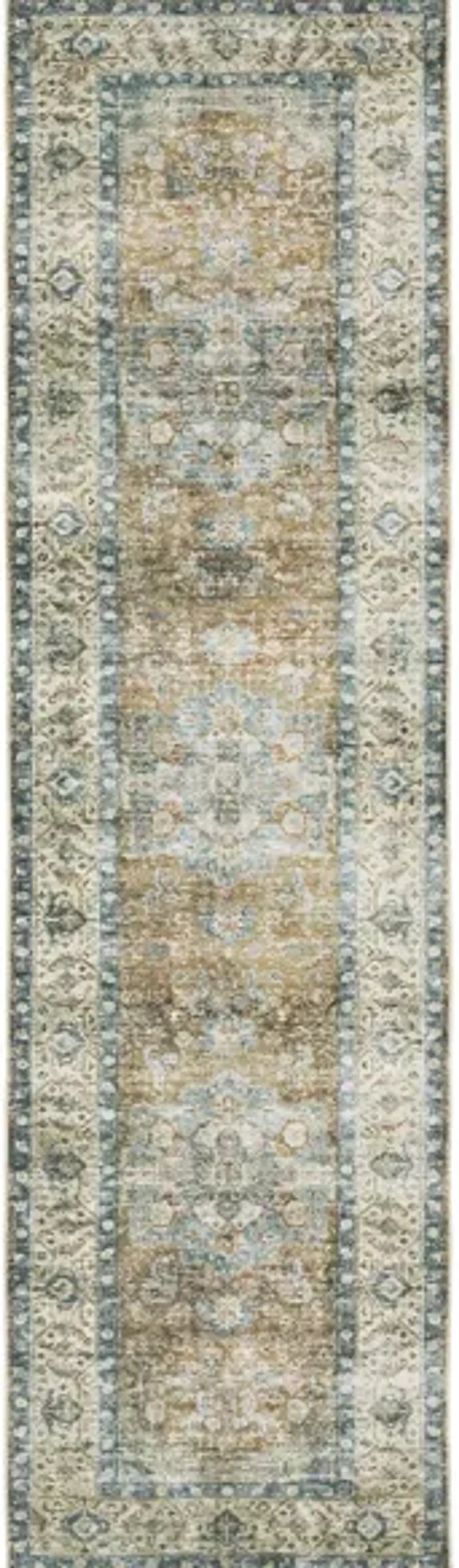 Caldwell Runner Rug in Blue, Gold by Bellanest