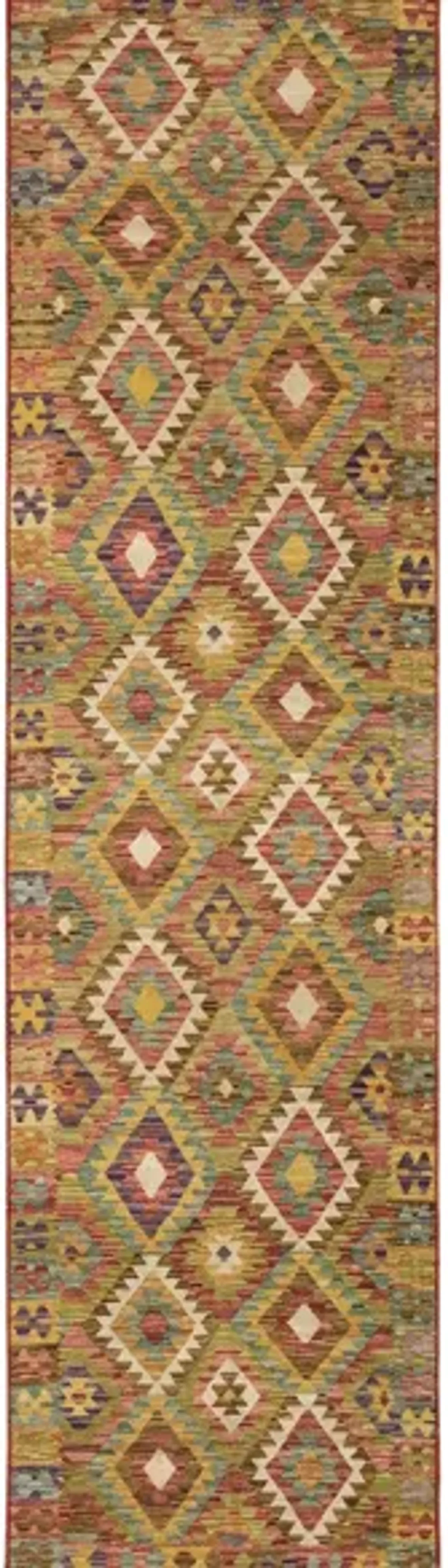 Meza Runner Rug in Gold, Multi by Bellanest