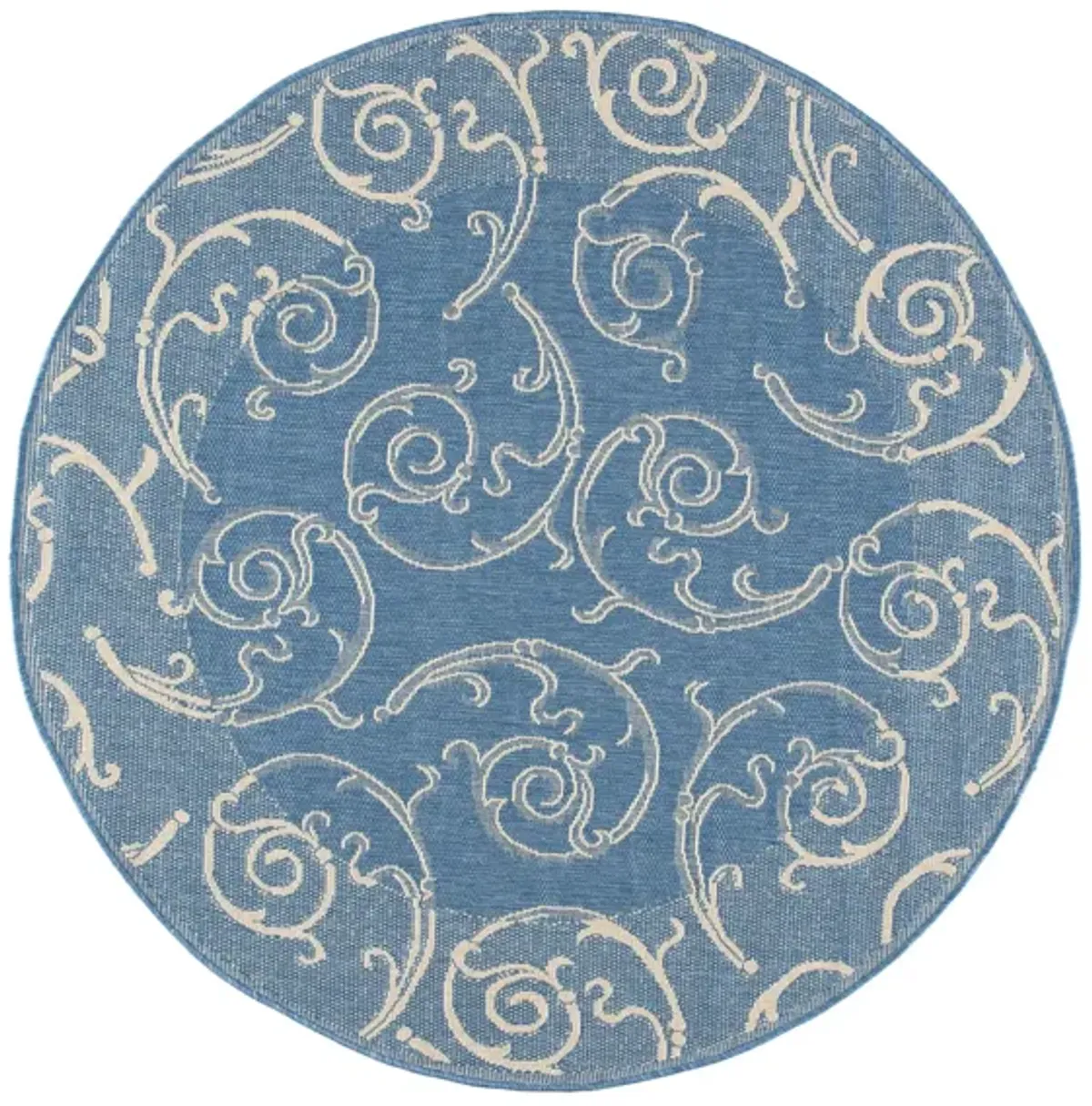 Courtyard Home Indoor/Outdoor Area Rug in Blue & Natural by Safavieh