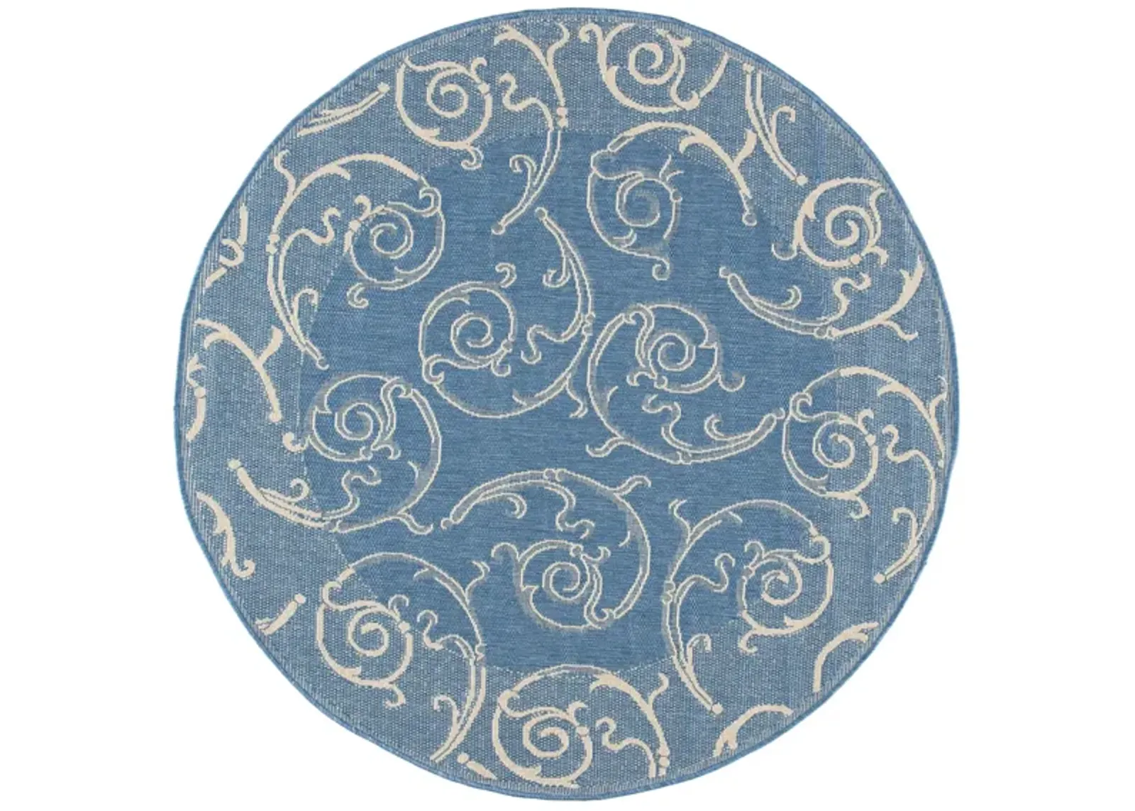 Courtyard Home Indoor/Outdoor Area Rug in Blue & Natural by Safavieh