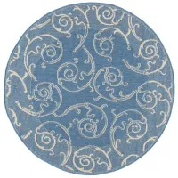 Courtyard Home Indoor/Outdoor Area Rug in Blue & Natural by Safavieh