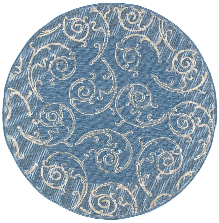 Courtyard Home Indoor/Outdoor Area Rug in Blue & Natural by Safavieh