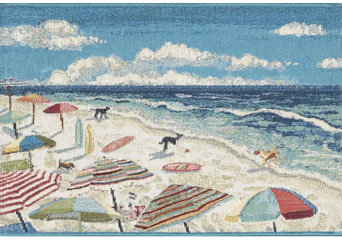 Esencia Dog Beach Mat in Ocean by Trans-Ocean Import Co Inc