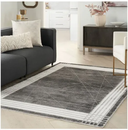 Devina Area Rug in Charcoal, Silver by Nourison
