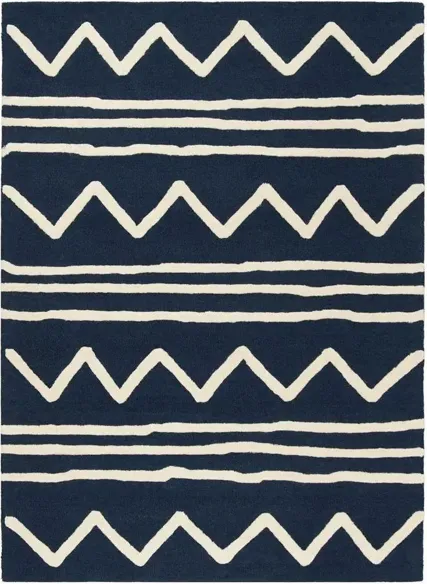 Zaiden Kid's Area Rug in Navy & Ivory by Safavieh