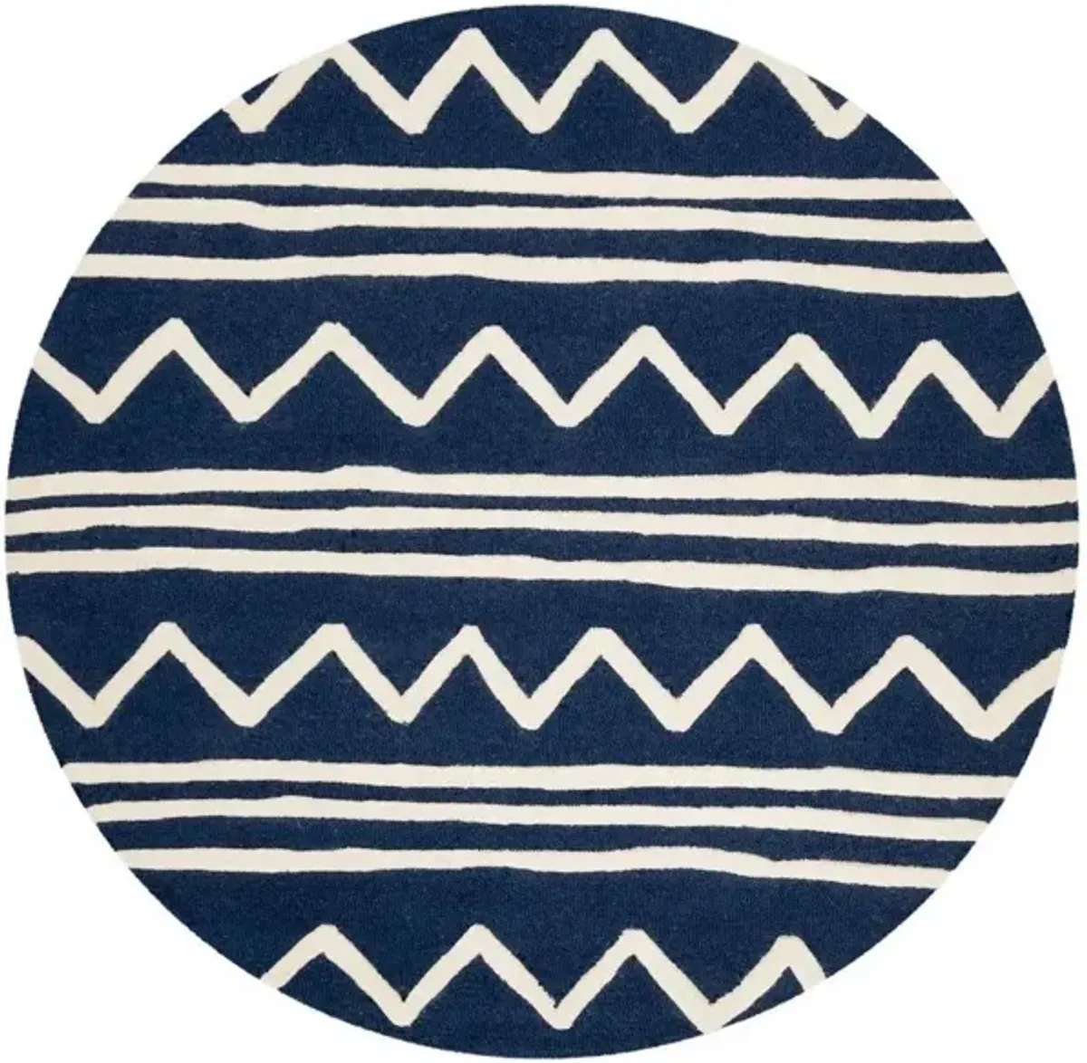 Zaiden Kid's Area Rug in Navy & Ivory by Safavieh