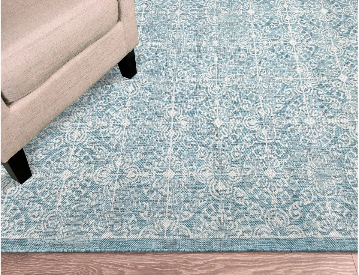 Carmel Antique Tile Rug in Aqua by Trans-Ocean Import Co Inc