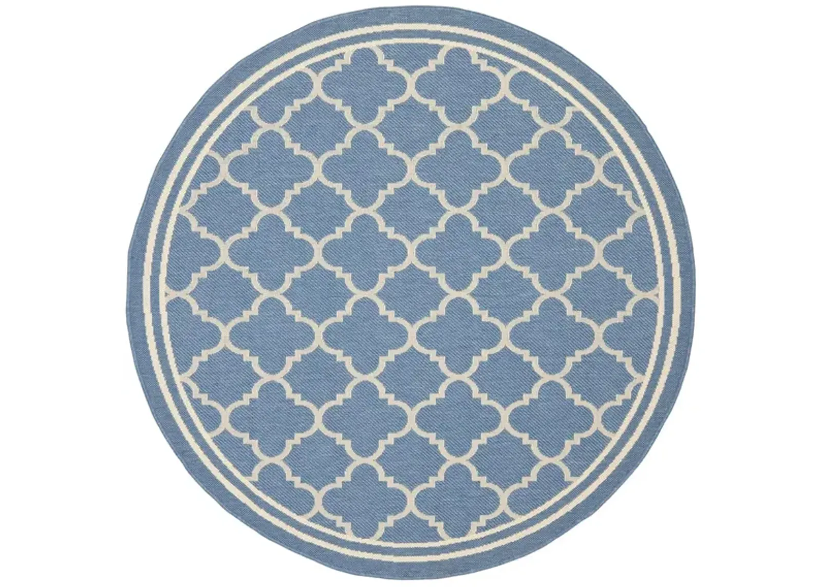 Courtyard Pathway Indoor/Outdoor Area Rug Round in Blue & Beige by Safavieh