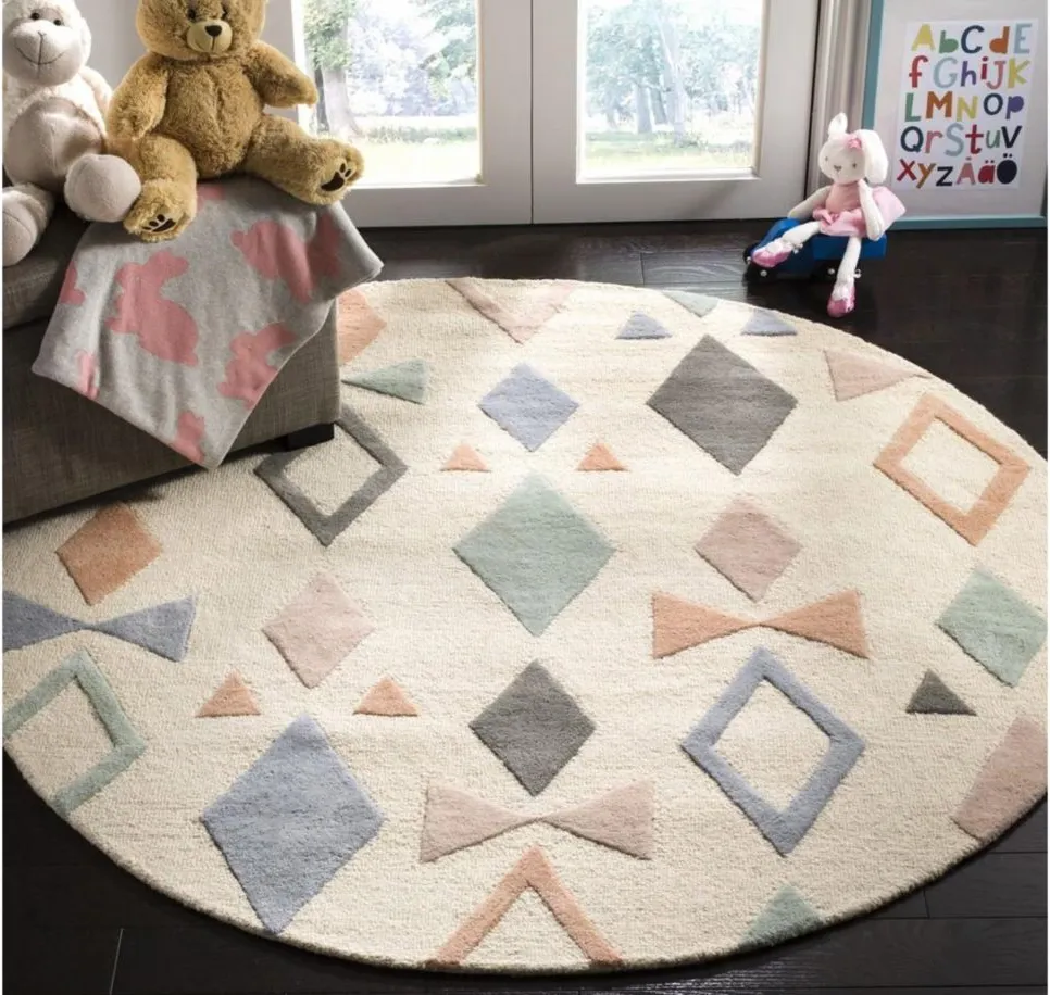 Aziel Kid's Area Rug in Ivory & Multi by Safavieh