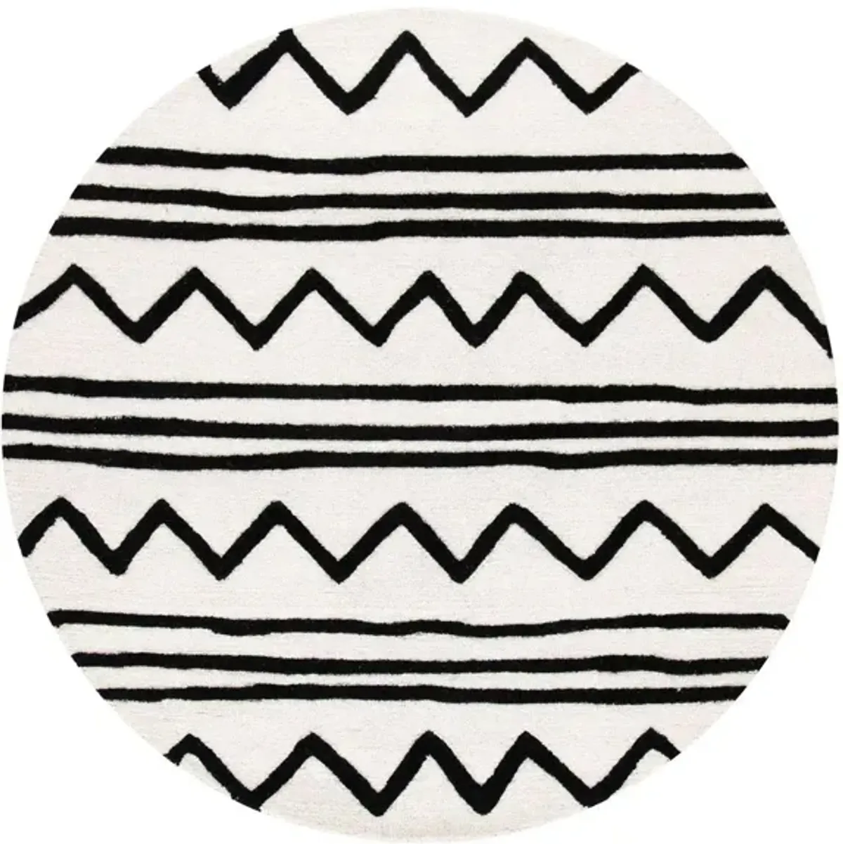 Zaiden Kid's Area Rug in Ivory & Black by Safavieh