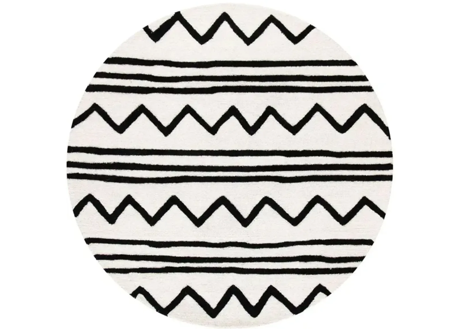 Zaiden Kid's Area Rug in Ivory & Black by Safavieh