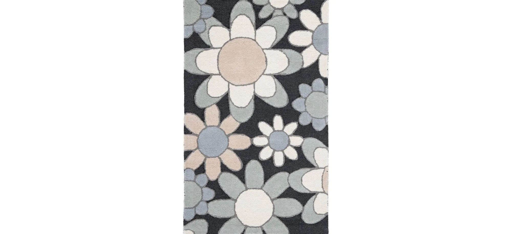 Talya Kid's Area Rug in Charcoal/Ivory by Safavieh