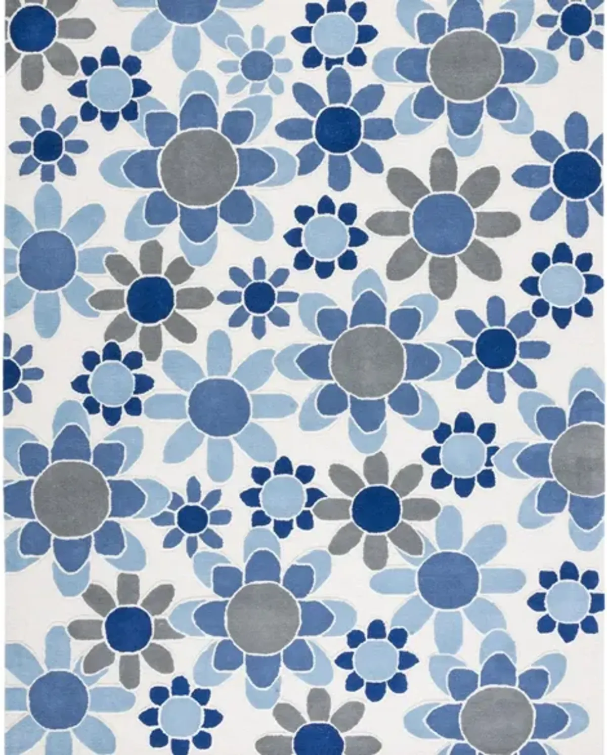 Talya Kid's Area Rug in Ivory/Blue by Safavieh