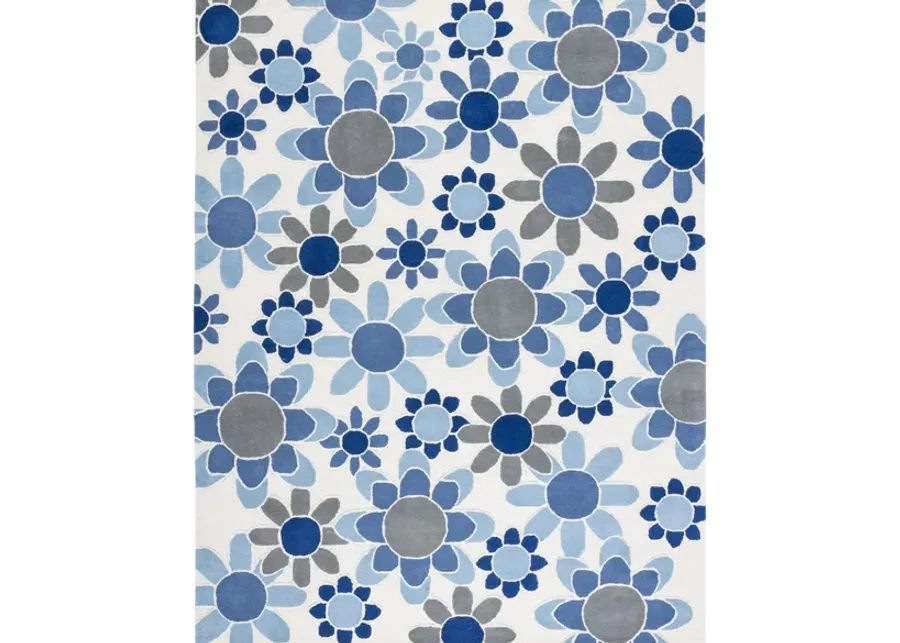 Talya Kid's Area Rug in Ivory/Blue by Safavieh