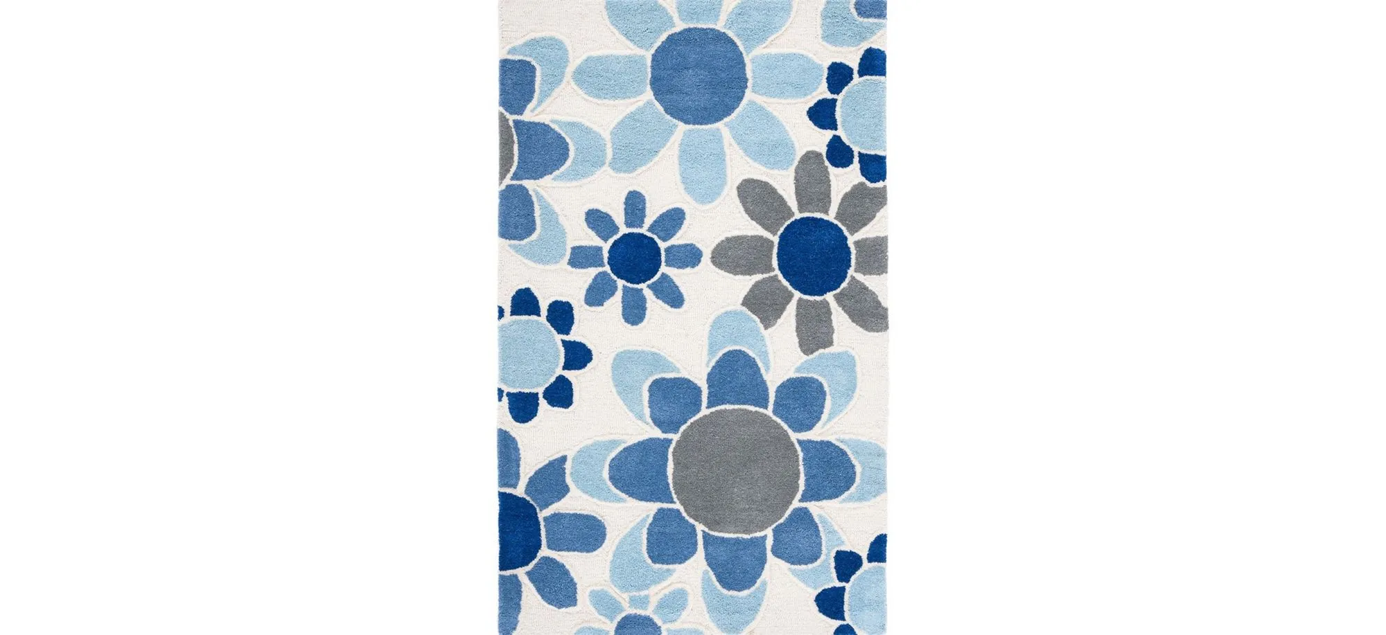 Talya Kid's Area Rug in Ivory/Blue by Safavieh