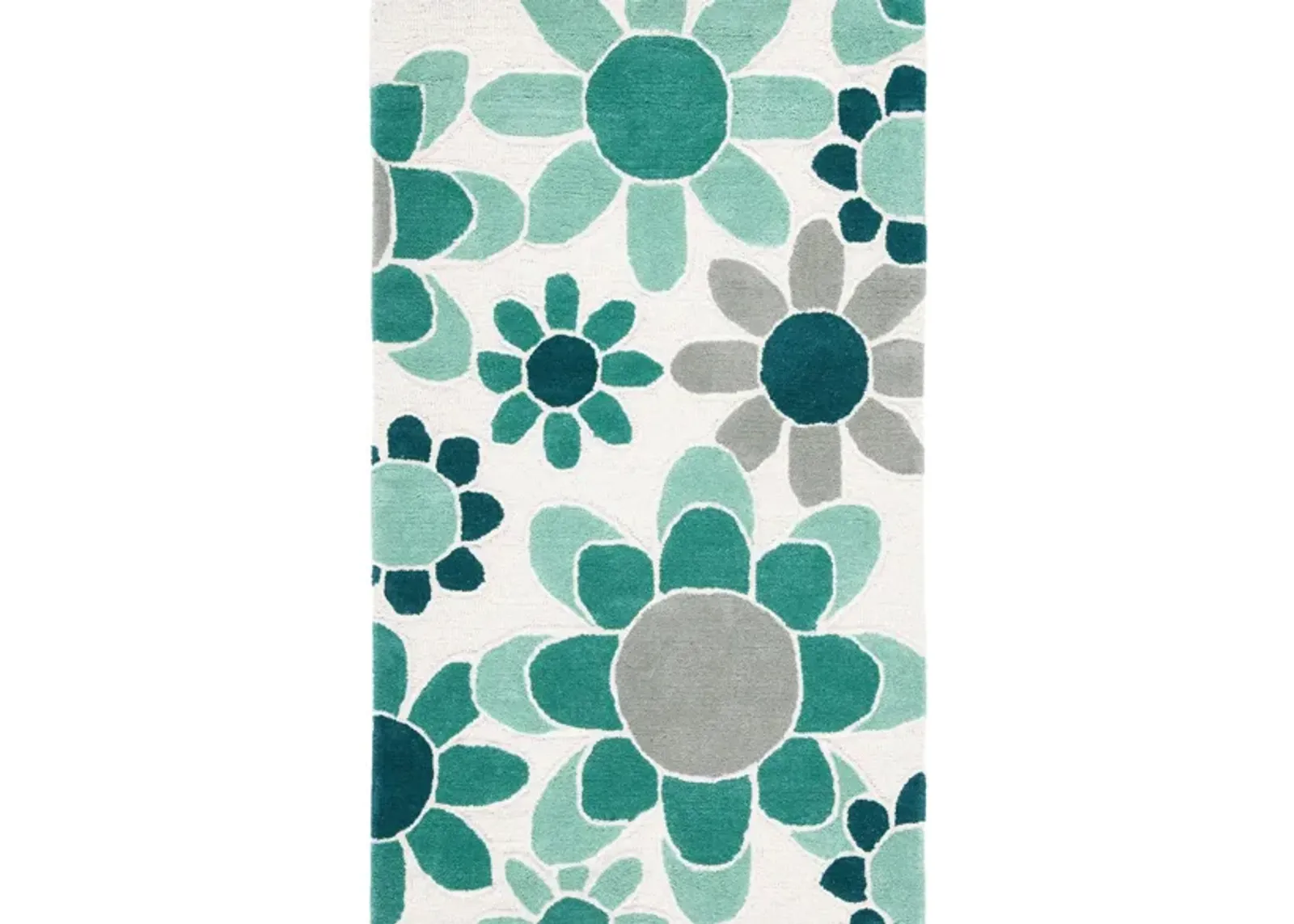 Talya Kid's Area Rug in Ivory/Green by Safavieh