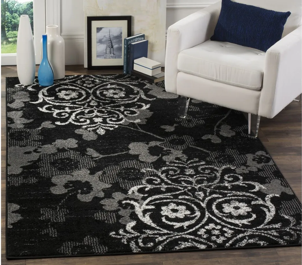 Adirondack Area Rug in Black/Silver by Safavieh