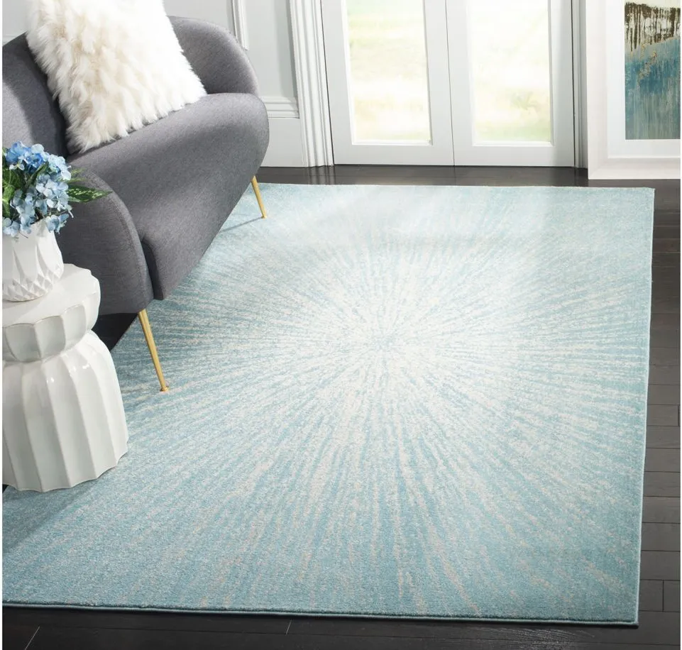 Evoke Area Rug in Aqua/Ivory by Safavieh