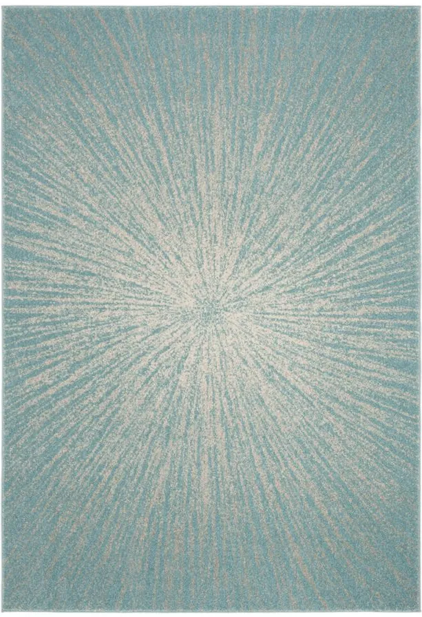 Evoke Area Rug in Aqua/Ivory by Safavieh