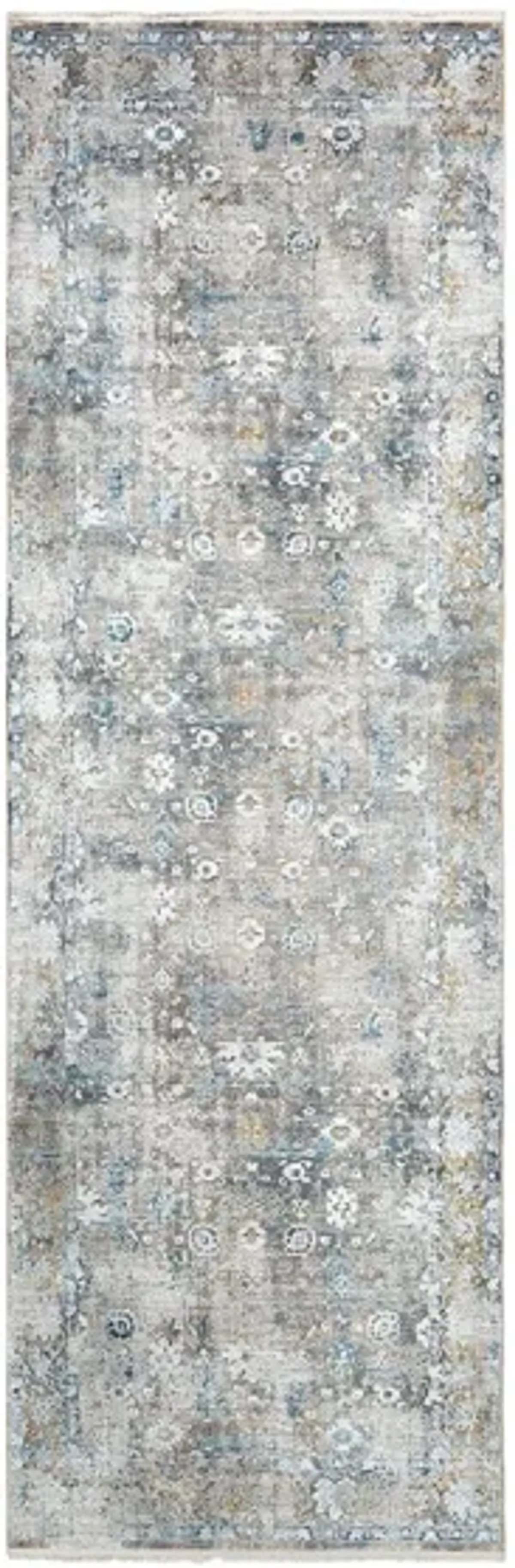 Solaris Sapphire Rug in Sky Blue, Dark Blue, Taupe, Medium Gray, Light Gray, White, Bright Yellow by Surya