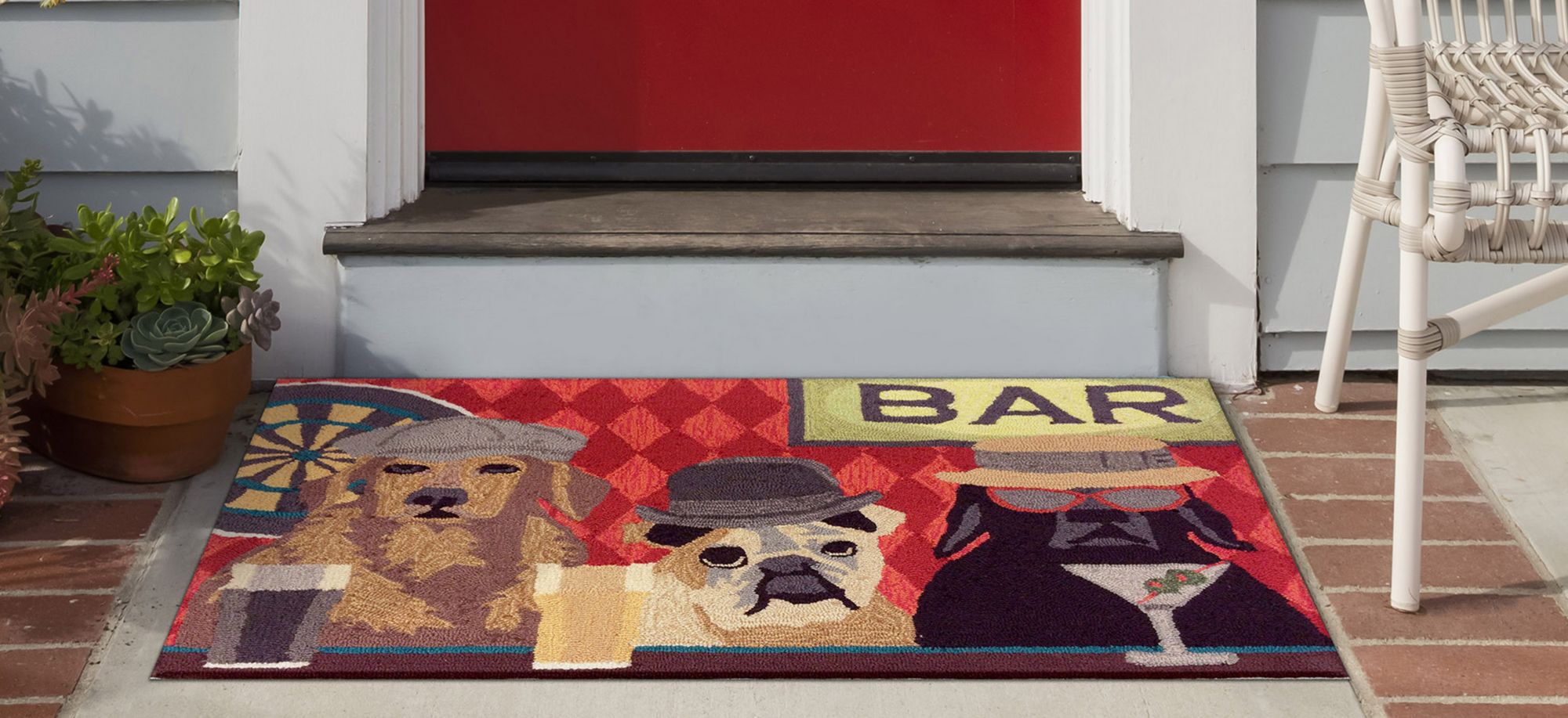 Frontporch Bar Patrol Indoor/Outdoor Area Rug in Port by Trans-Ocean Import Co Inc