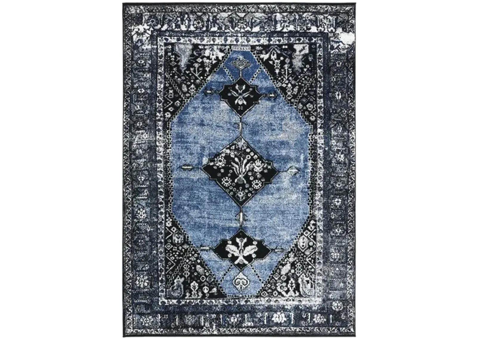 Vintage Hamadan I Area Rug in Blue & Grey by Safavieh