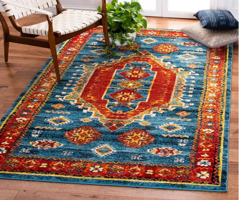 Vintage Hamadan II Area Rug in Blue & Orange by Safavieh