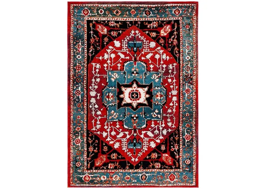 Vintage Hamadan III Area Rug in Blue & Red by Safavieh