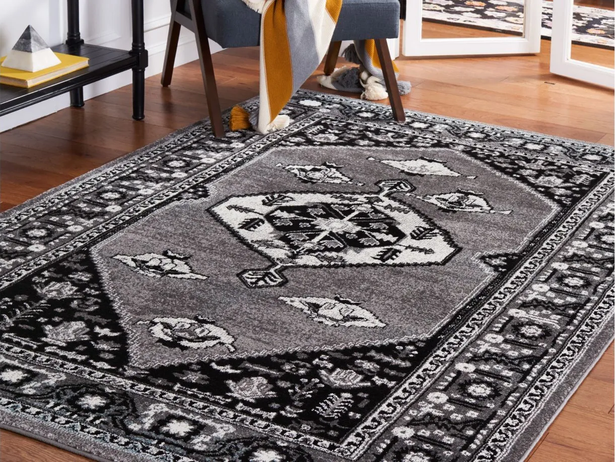 Vintage Hamadan III Area Rug in Grey & Black by Safavieh