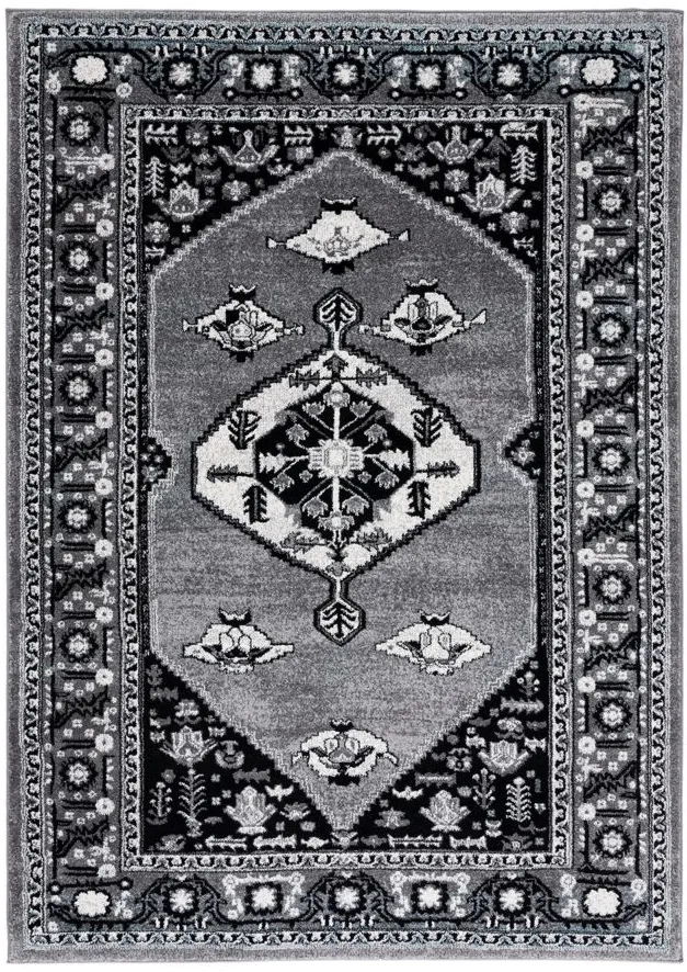 Vintage Hamadan III Area Rug in Grey & Black by Safavieh