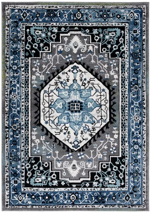 Vintage Hamadan IV Area Rug in Blue & Grey by Safavieh