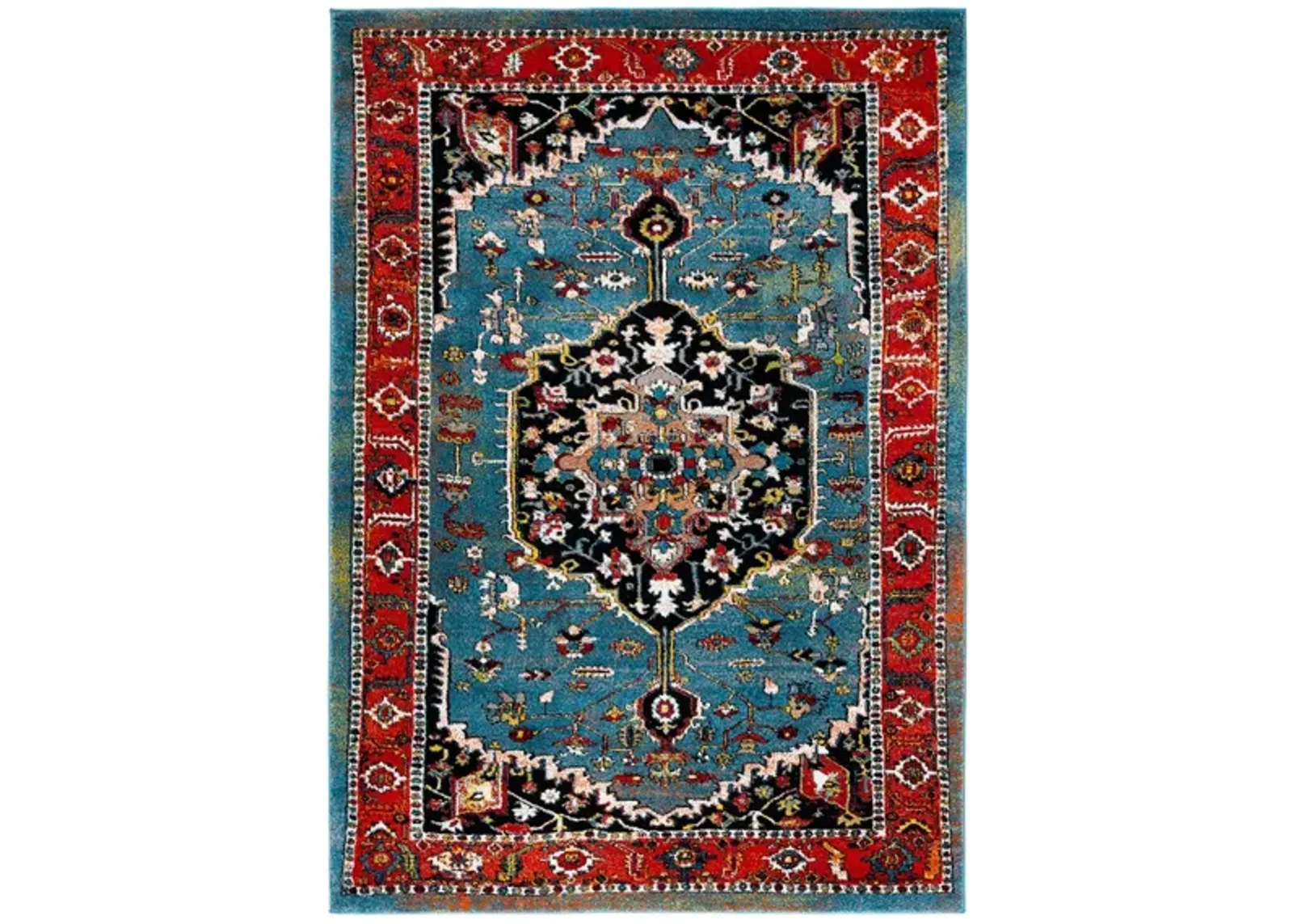 Vintage Hamadan IV Area Rug in Blue & Red by Safavieh