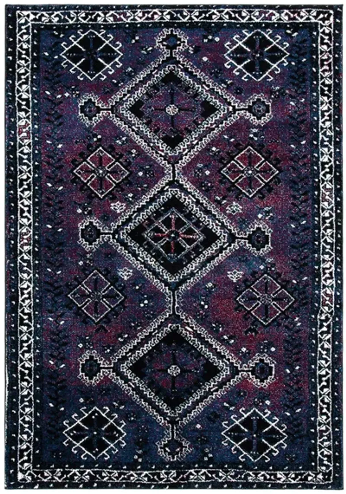 Vintage Hamadan IV Area Rug in Purple & Black by Safavieh