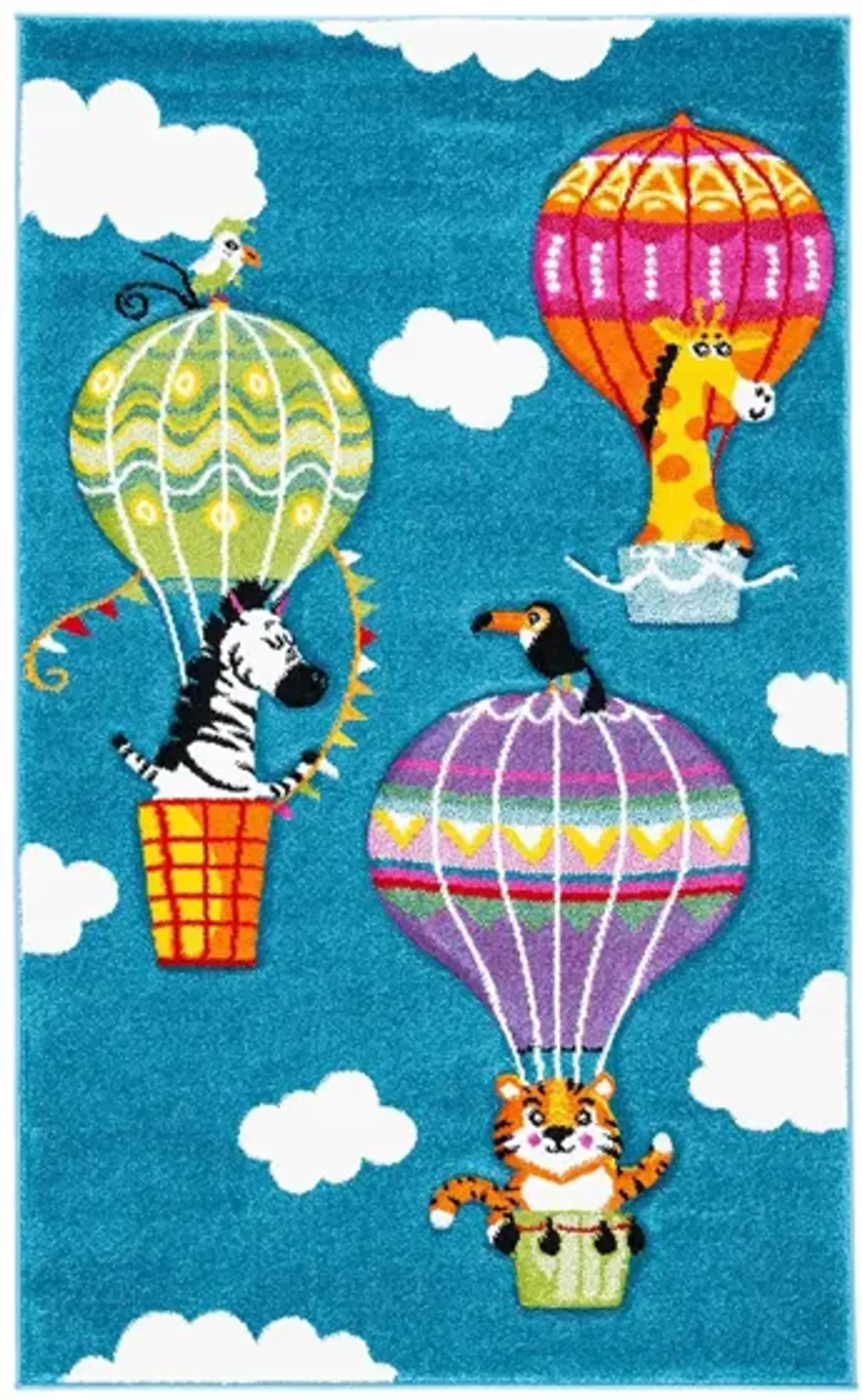 Carousel Balloons Kids Area Rug