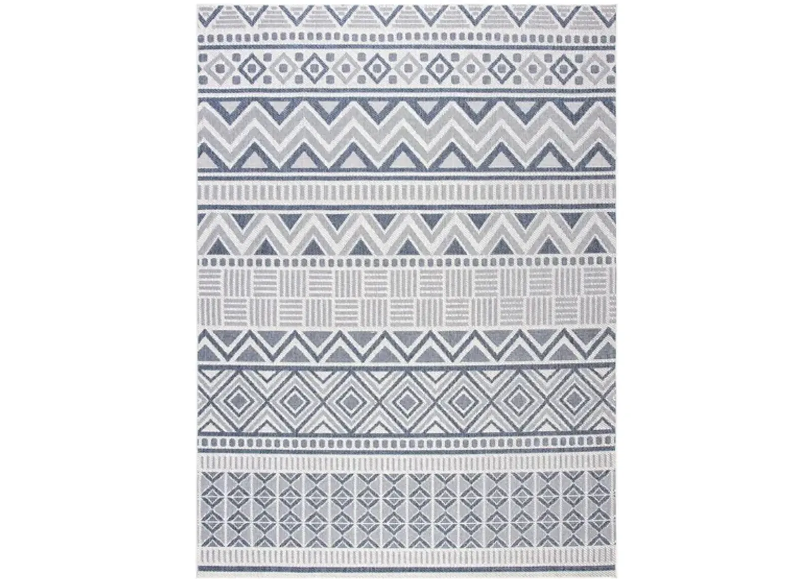 Bermuda Geometric Indoor/Outdoor Area Rug in Cream & Navy by Safavieh