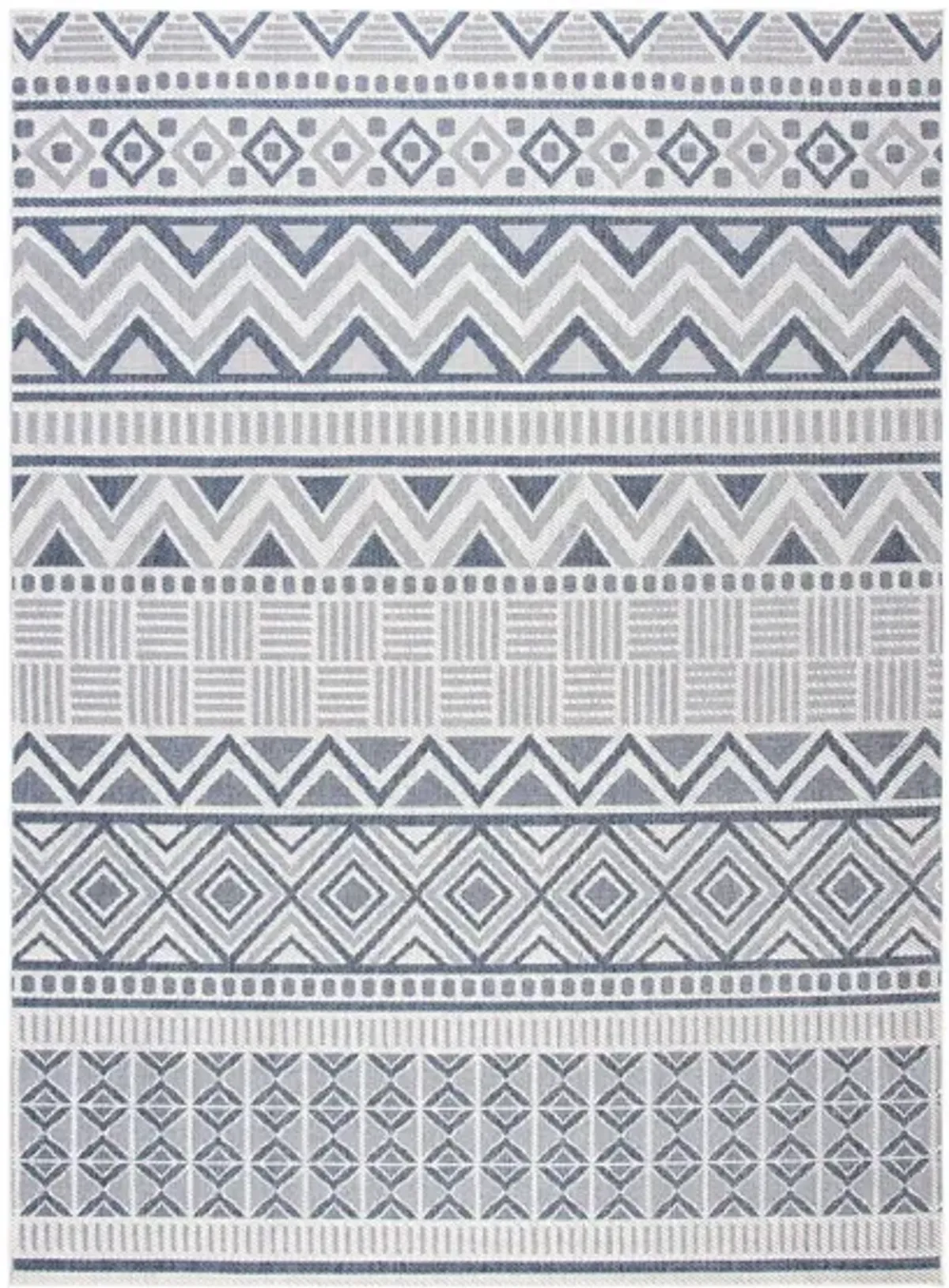 Bermuda Geometric Indoor/Outdoor Area Rug in Cream & Navy by Safavieh