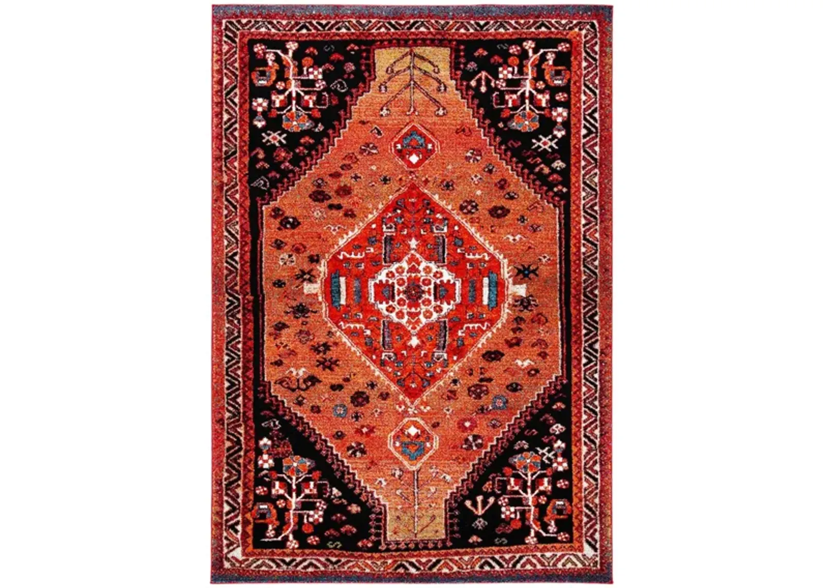 Vintage Hamadan Orange Area Rug in Orange & Red by Safavieh