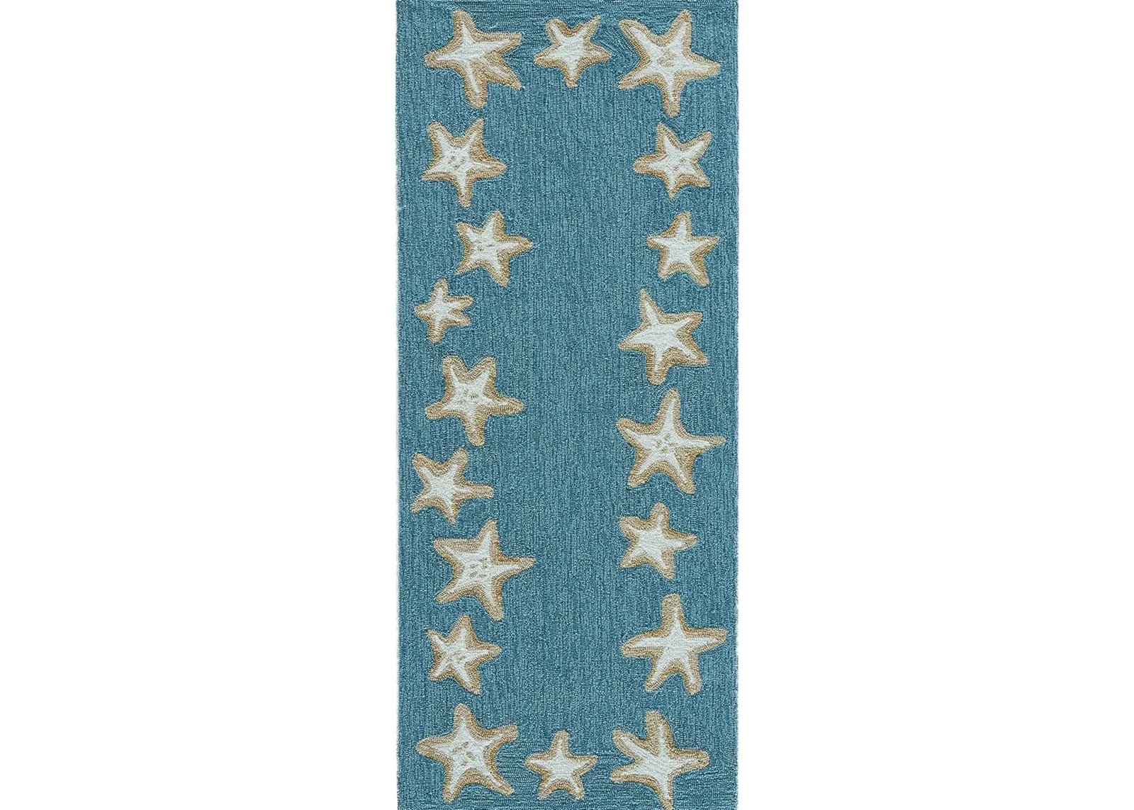 Starfish Border Indoor/Outdoor Area Rug in Aqua by Trans-Ocean Import Co Inc