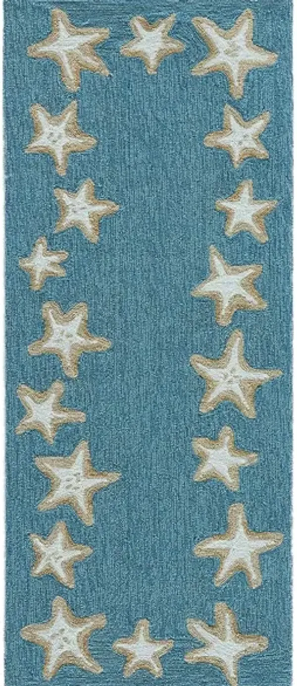 Starfish Border Indoor/Outdoor Area Rug