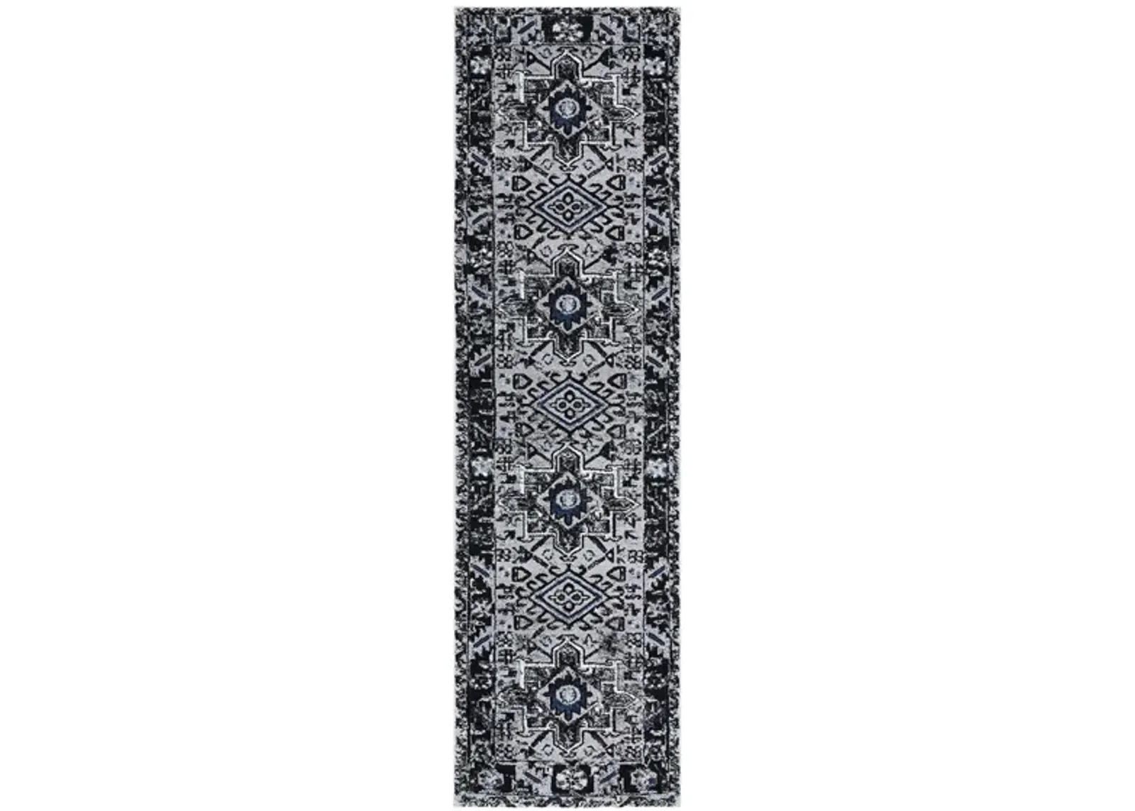 Darius Light Grey Runner Rug in Light Grey & Dark Grey by Safavieh