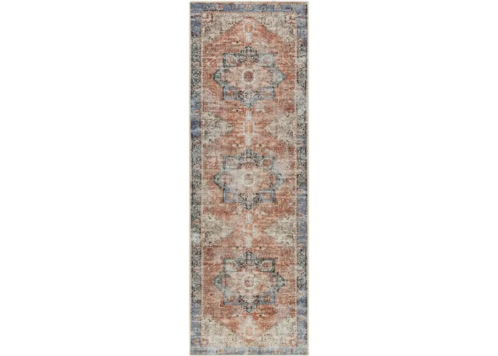 Amelie Area Rug in Terracotta, Ivory, Butter, Black, Camel, Blush, Pale Blue, Denim, Medium Gray, Sage by Surya