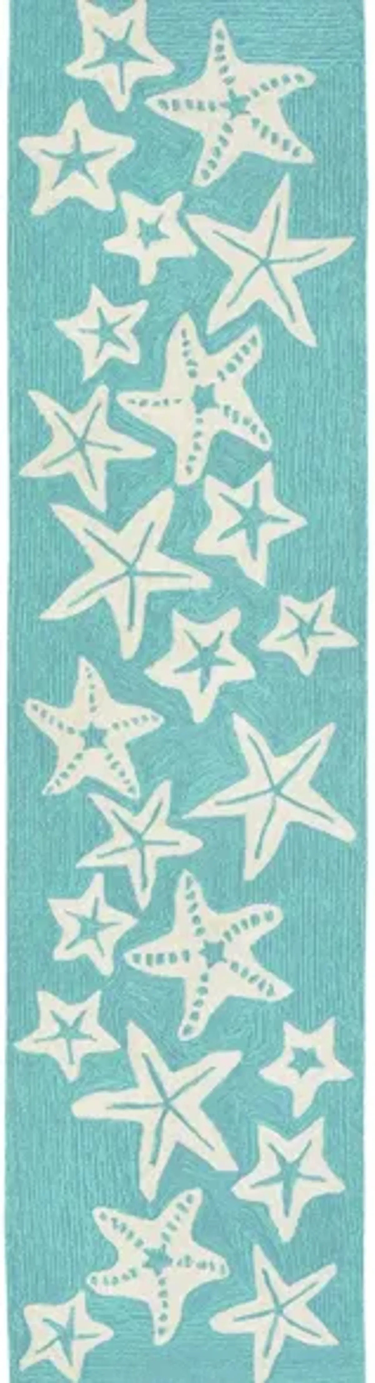 Starfish Indoor/Outdoor Area Rug in Aqua by Trans-Ocean Import Co Inc