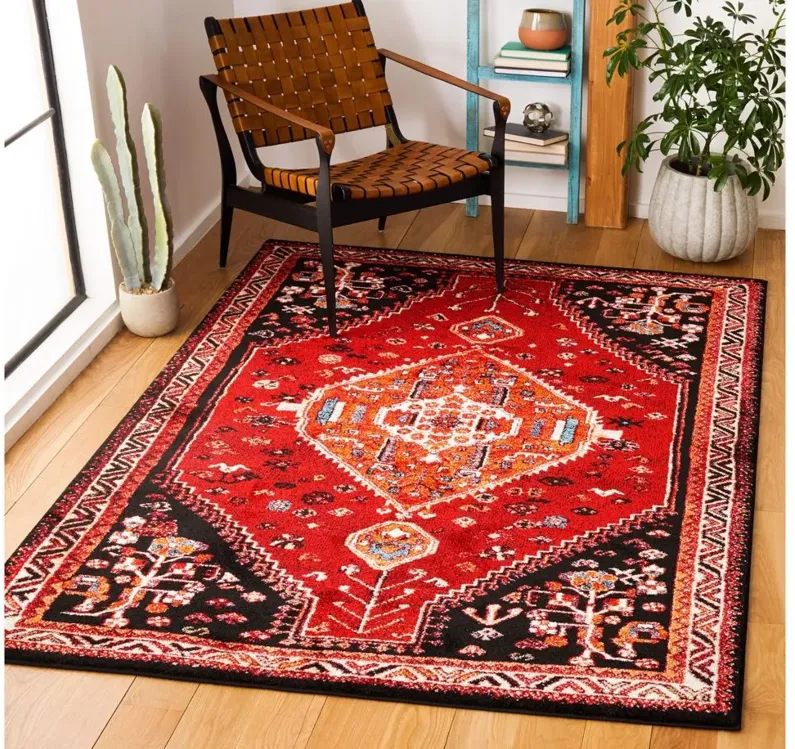 Vintage Hamadan Area Rug in Red & Black by Safavieh