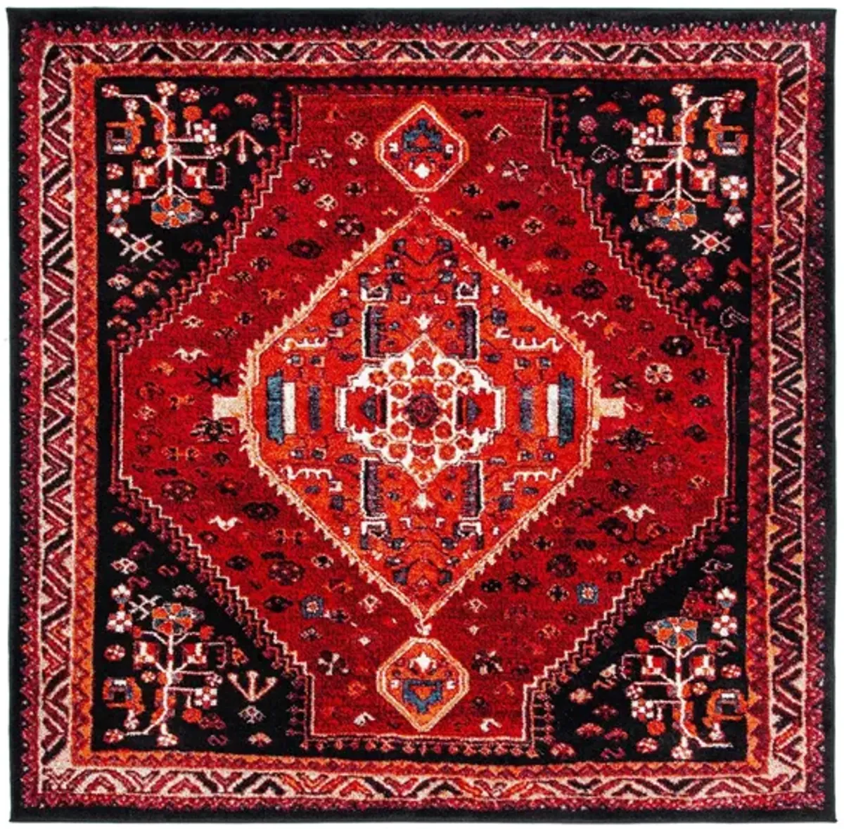 Vintage Hamadan Area Rug in Red & Black by Safavieh