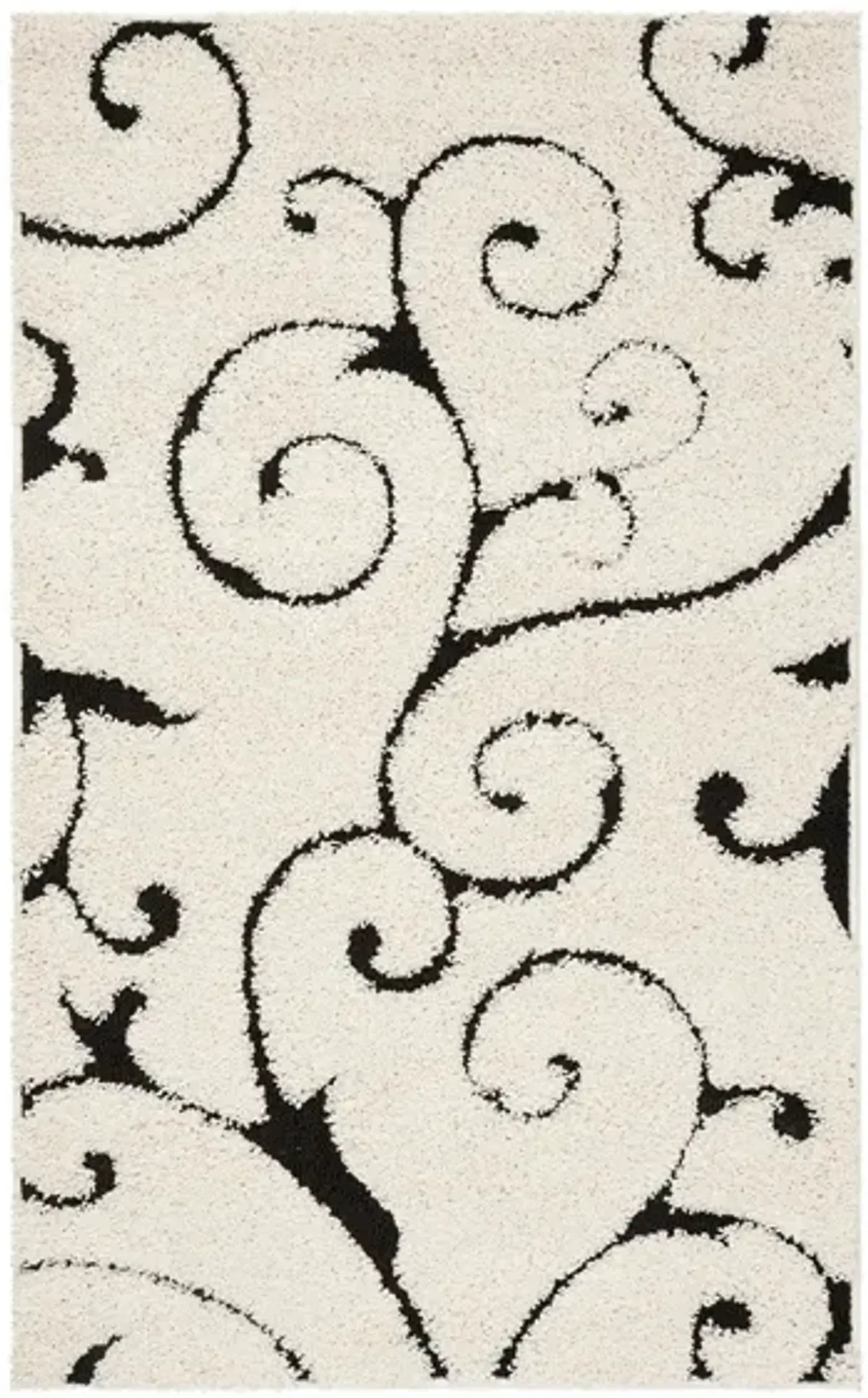 Florida Shag Area Rug in Ivory/Black by Safavieh