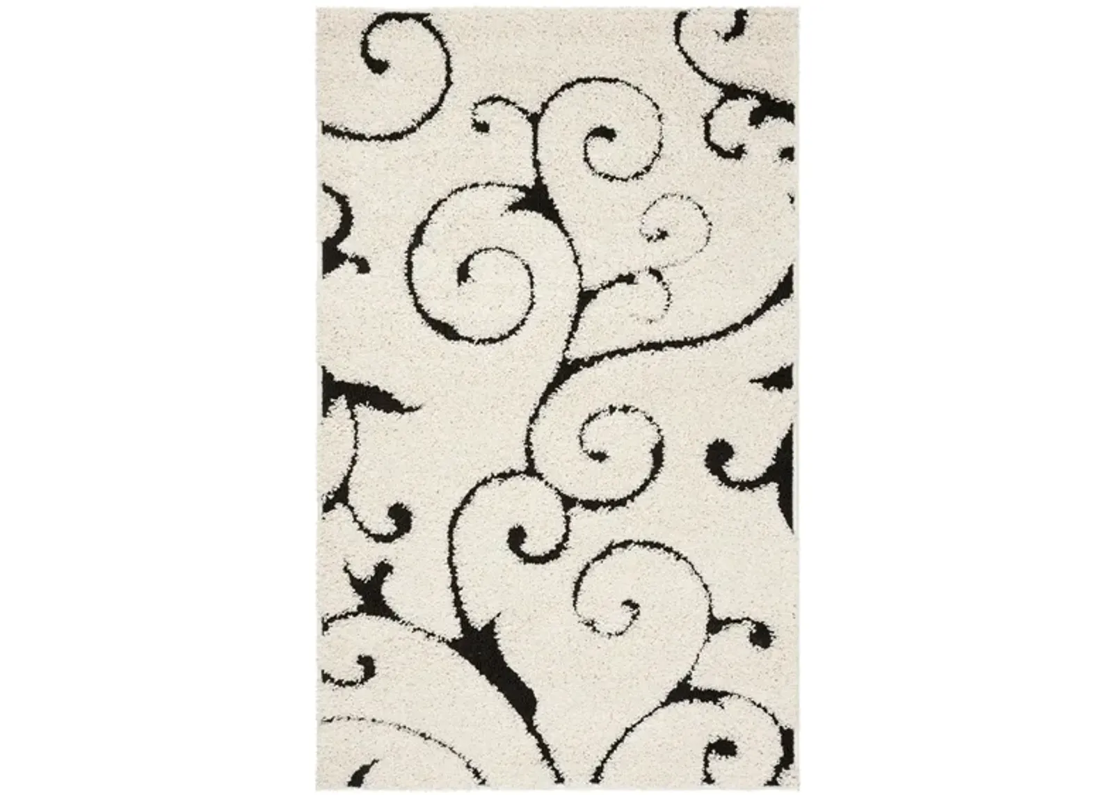 Florida Shag Area Rug in Ivory/Black by Safavieh