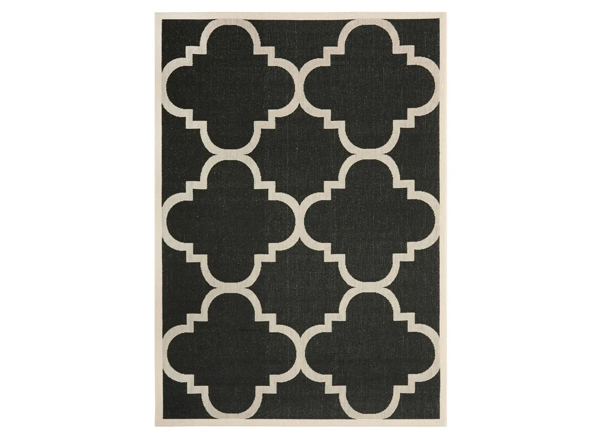 Courtyard Area rug in Black/Beige by Safavieh